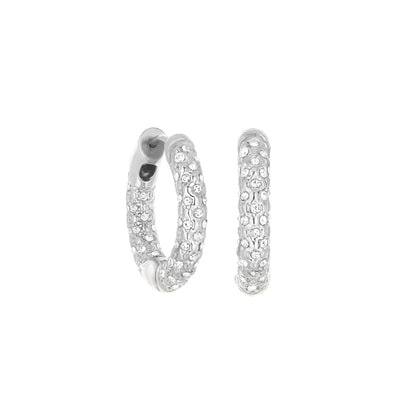 Pave Honeycomb Huggie Hoop Earrings set of 4 in silver-tone with crystal pavé by Lauren G Adams on Tampa Home & Garden Store