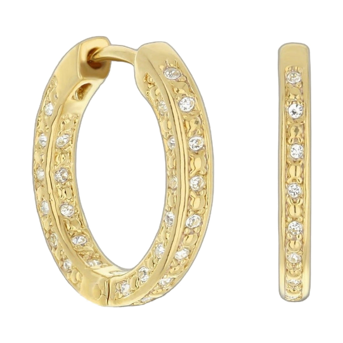 Pave hoop earrings gold-tone with crystal pavé detailing by Lauren G Adams on Tampa Home & Garden Store
