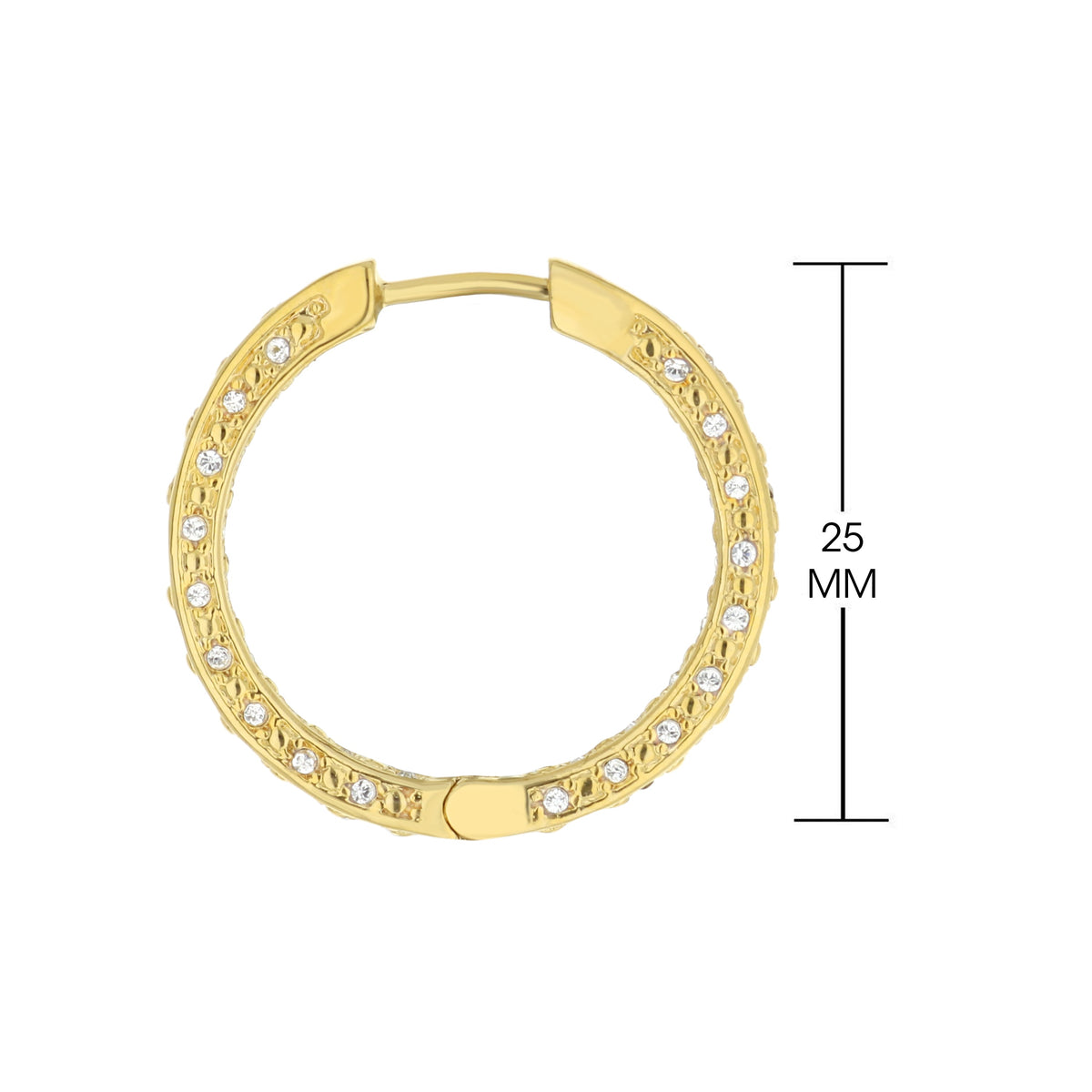 Pave hoop earrings gold tone with crystal pavé by Lauren G Adams, 25 mm diameter on Tampa Home & Garden Store