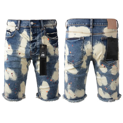 Personal Leisure Washed Light Color Jeans denim shorts with bleach splatter FLIPSTYLEZLLC size 29 on Tampa Home & Garden Store
