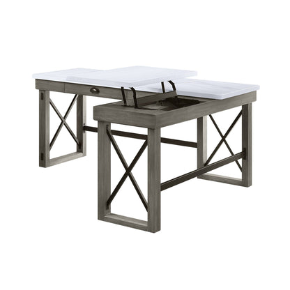 Talmar Marble Top Weathered Writing Desk with Lift Top in weathered wood by HouseOfZazla on Tampa Home & Garden Store
