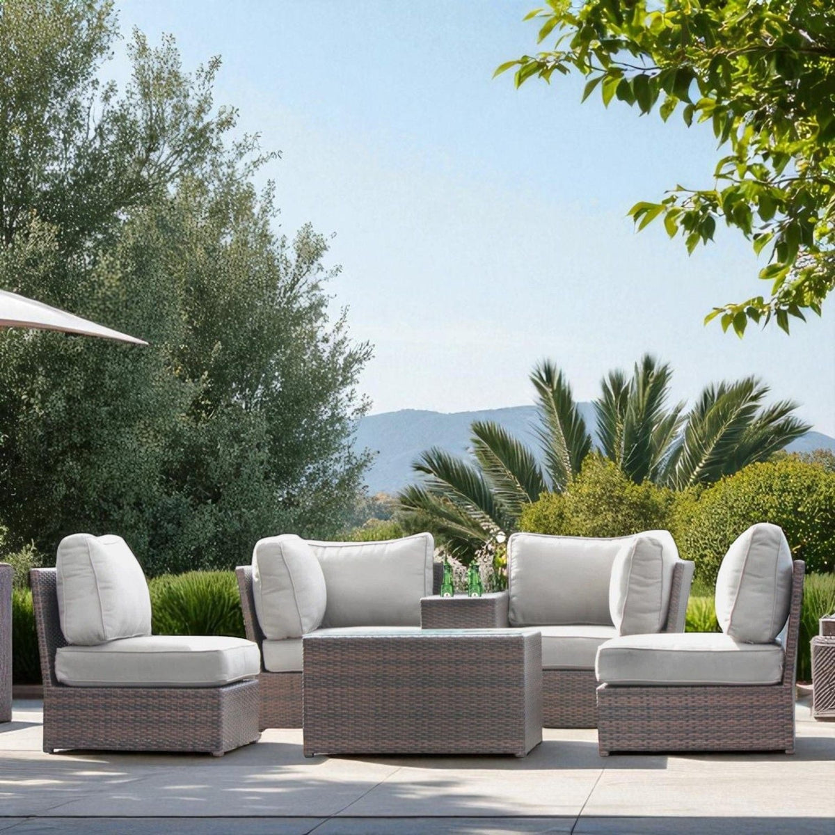 Comfortable Modern Patio Rattan 2pc Outdoor Sectional Set with Cushions by HouseOfZazla on Tampa Home & Garden Store