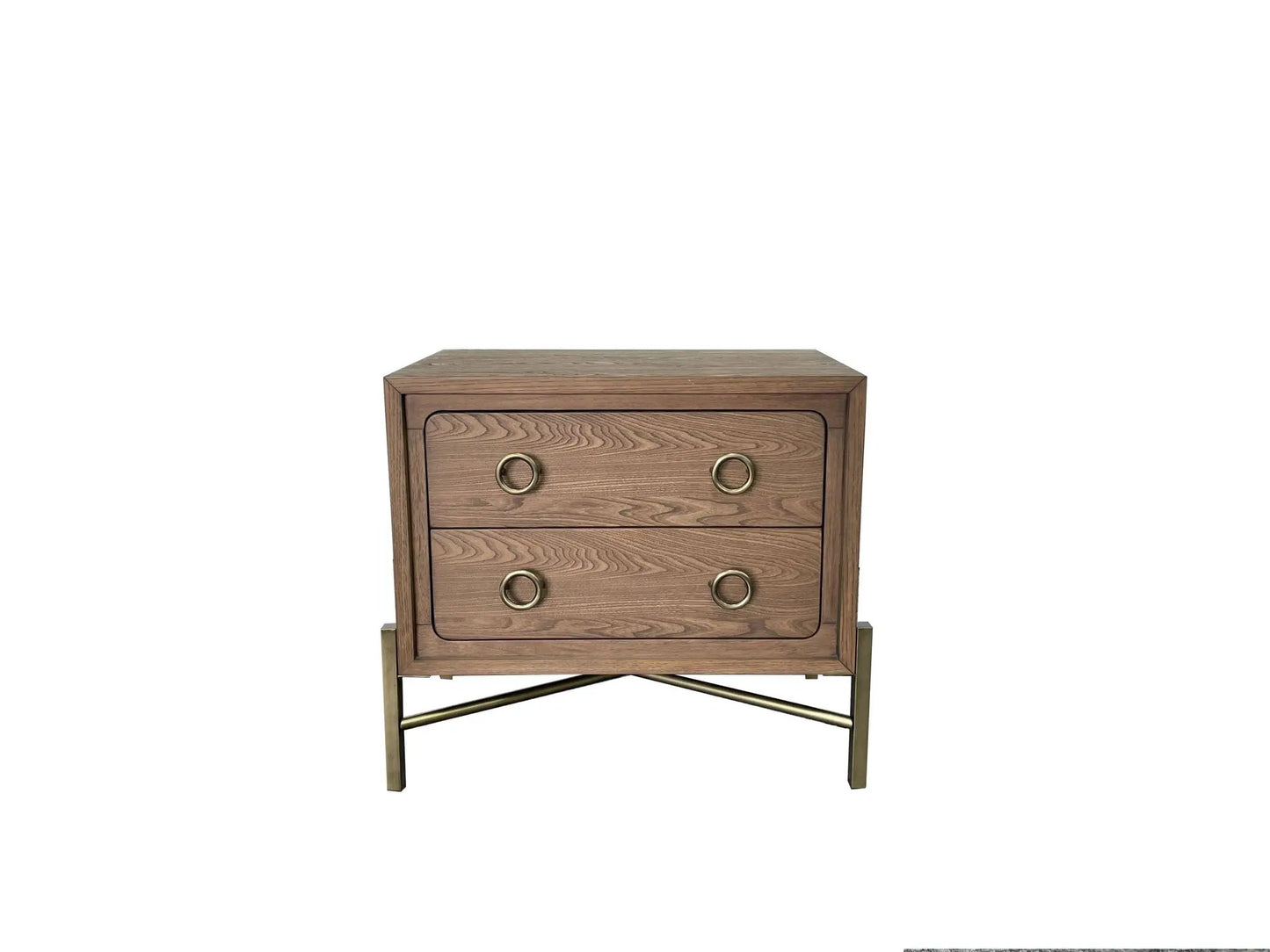 Two Drawer Nightstand With USB Latte Finish