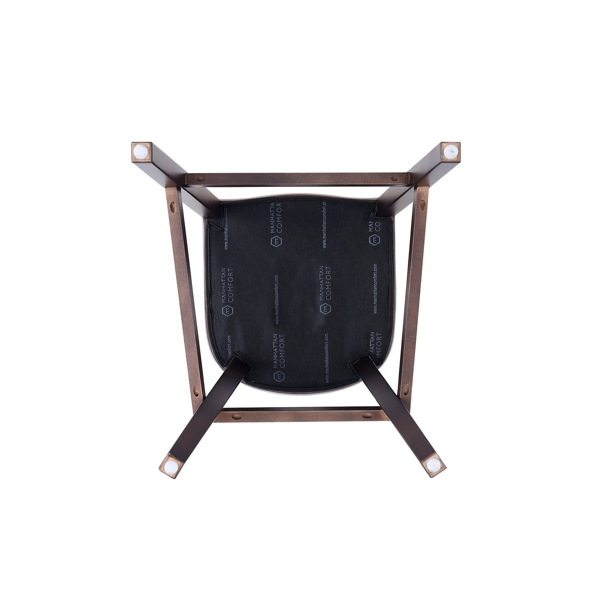 Bar height stool with solid wood frame, copper finish, black seat on Tampa Home & Garden Store