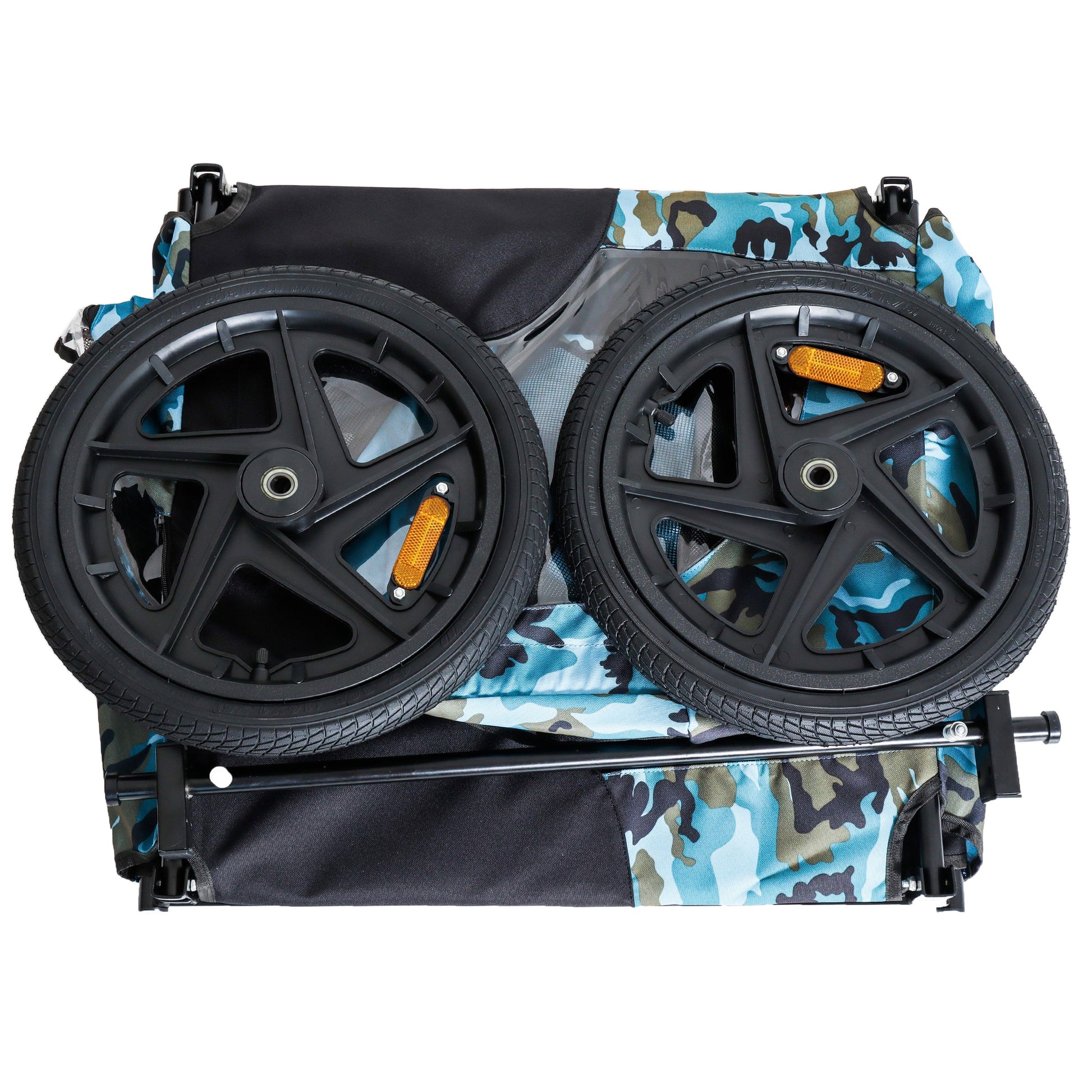 Outdoor Heavy Duty Collapsible Pet Bike Trailer with 16-Inch Wheels camo fabric on Tampa Home & Garden Store