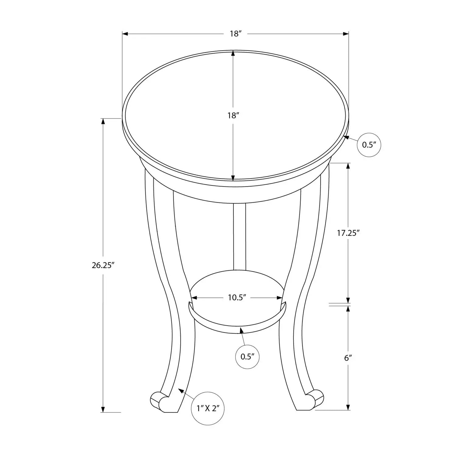 Accent End Table 2-Tier Walnut by Unique Piece Furniture, top 18 dia, 26.25 tall on Tampa Home & Garden Store