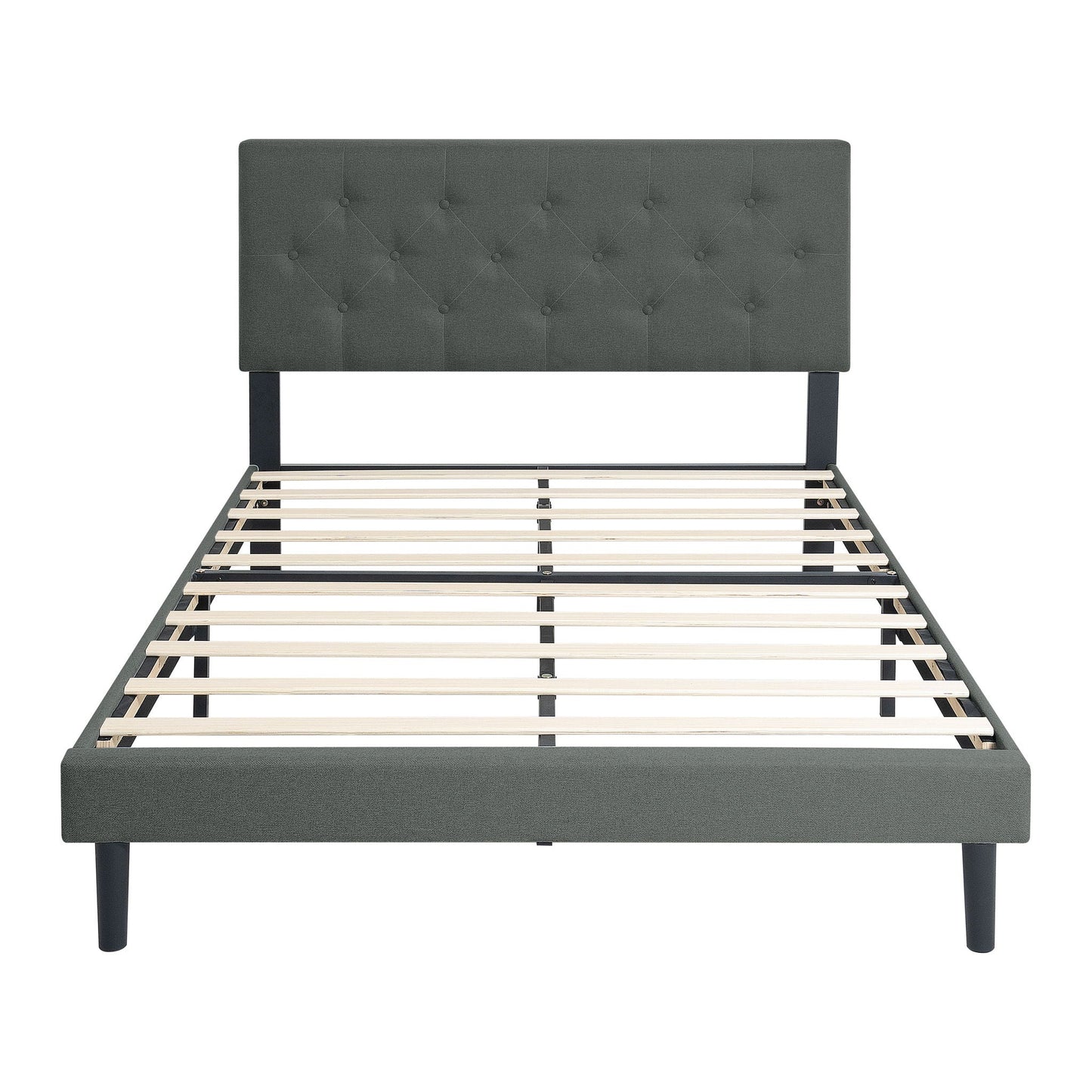 Modern Upholstered Bed Frame with Headboard