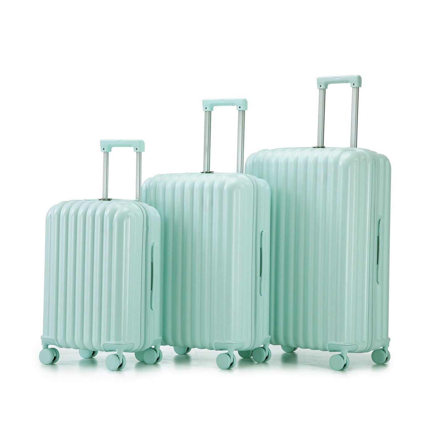 3-piece mint green spinner luggage set by HouseOfZazla with telescoping handles on Tampa Home & Garden Store