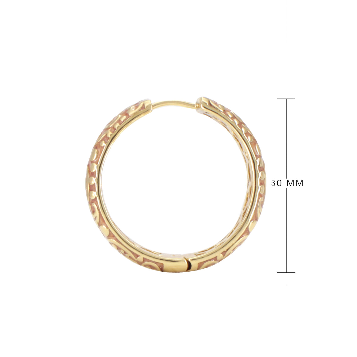 Hidden Hearts Earrings, gold-tone textured hoops, 30mm diameter, Lauren G Adams on Tampa Home & Garden Store