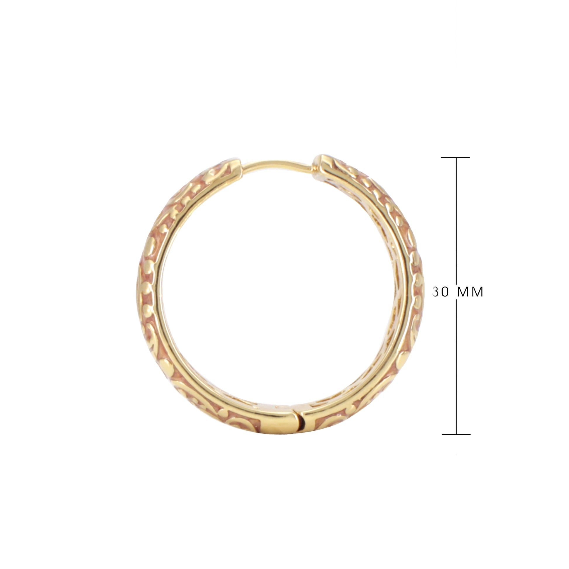 Hidden Hearts Earrings, gold-tone textured hoops, 30mm diameter, Lauren G Adams on Tampa Home & Garden Store