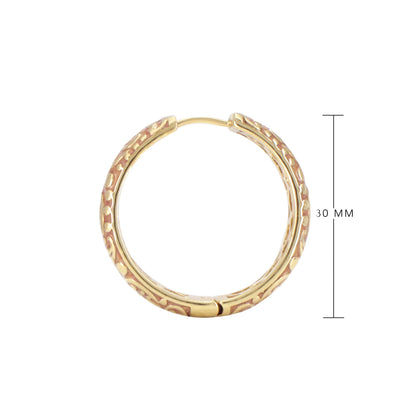 Hidden Hearts Earrings, gold-tone textured hoops, 30mm diameter, Lauren G Adams on Tampa Home & Garden Store