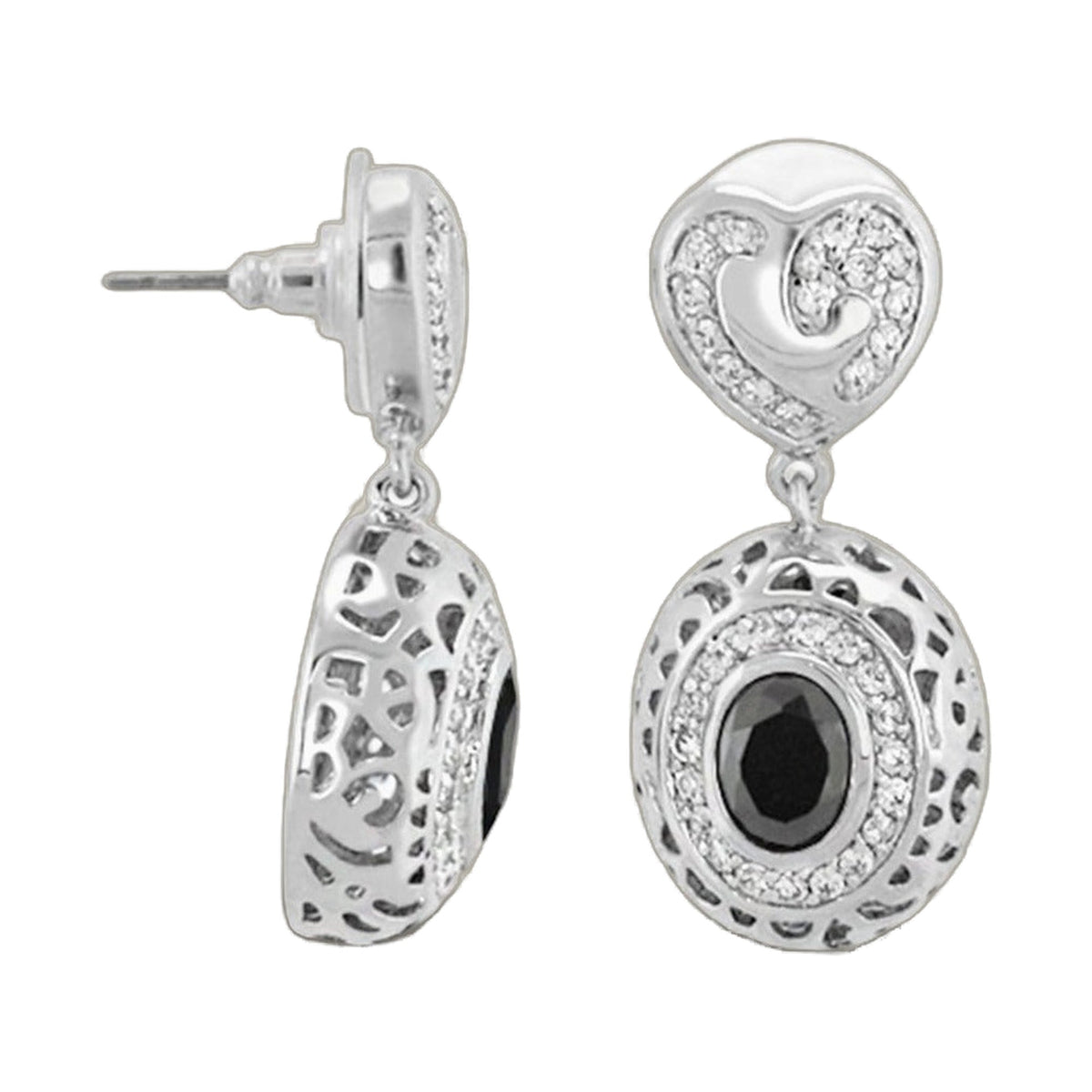 Hidden Hearts earring pair by Lauren G Adams, vintage pavé stud and lattice drop earrings on Tampa Home & Garden Store