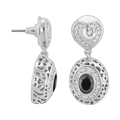 Hidden Hearts earring pair by Lauren G Adams, vintage pavé stud and lattice drop earrings on Tampa Home & Garden Store