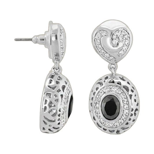 Hidden Hearts earring pair by Lauren G Adams, vintage pavé stud and lattice drop earrings on Tampa Home & Garden Store