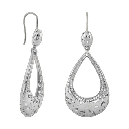 Chandelier earrings Flowers by Orly tone-on-tone teardrop, silver pavé by Lauren G Adams on Tampa Home & Garden Store