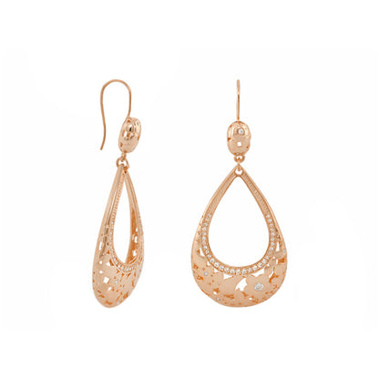 Chandelier rose-gold earrings, Flowers by Orly Open Teardrop with pavé crystals, Lauren G Adams on Tampa Home & Garden Store