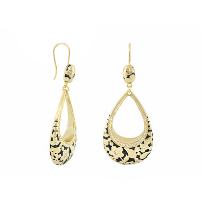 Flowers by Orly Earrings Speckled Open Teardrop gold-tone black speckle Lauren G Adams on Tampa Home & Garden Store