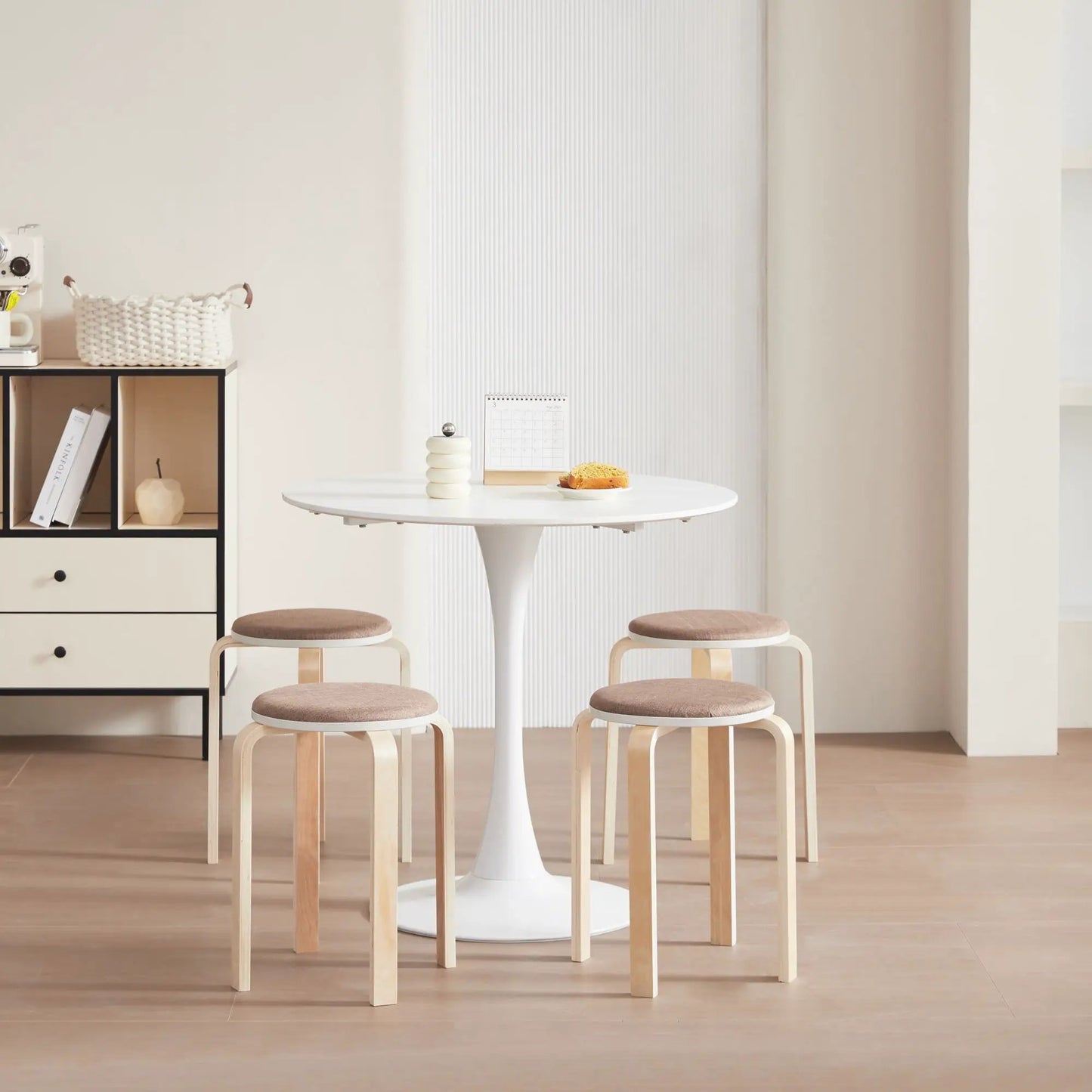 Stackable Round Backless Stools Set Of Four
