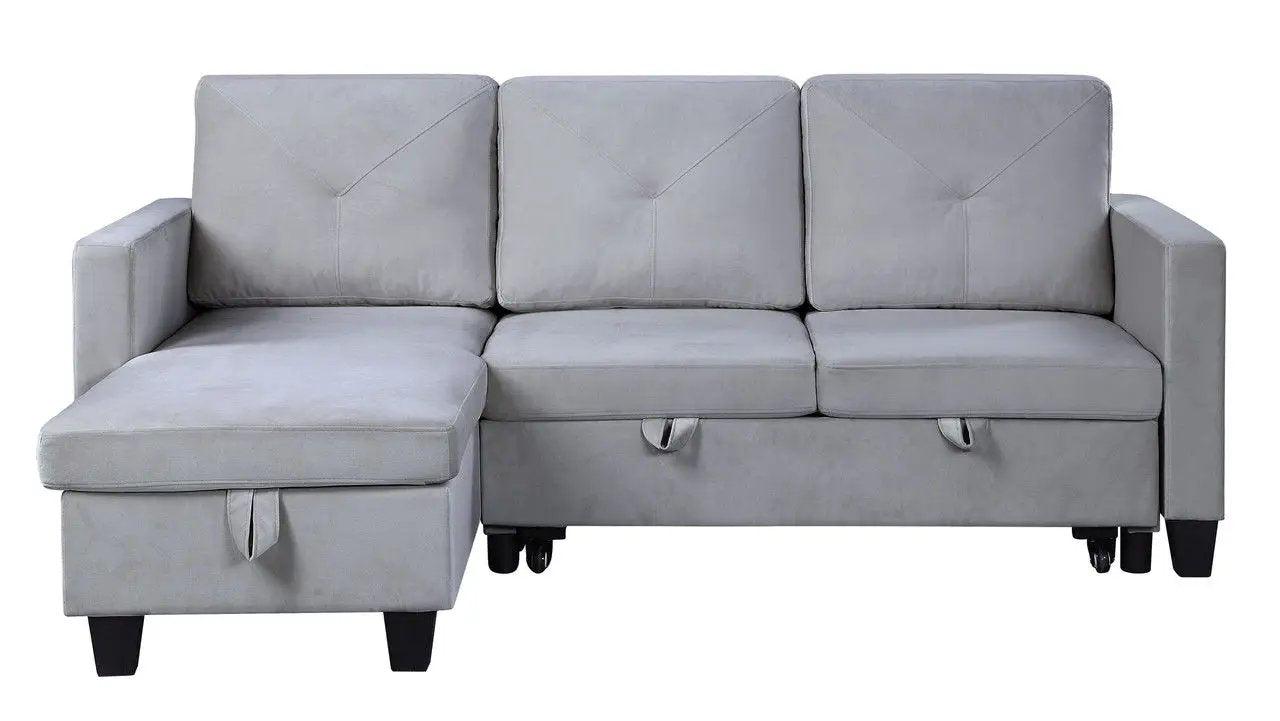 Nova reversible sleeper sectional storage chaise in gray fabric by Unique Piece Furniture on Tampa Home & Garden Store
