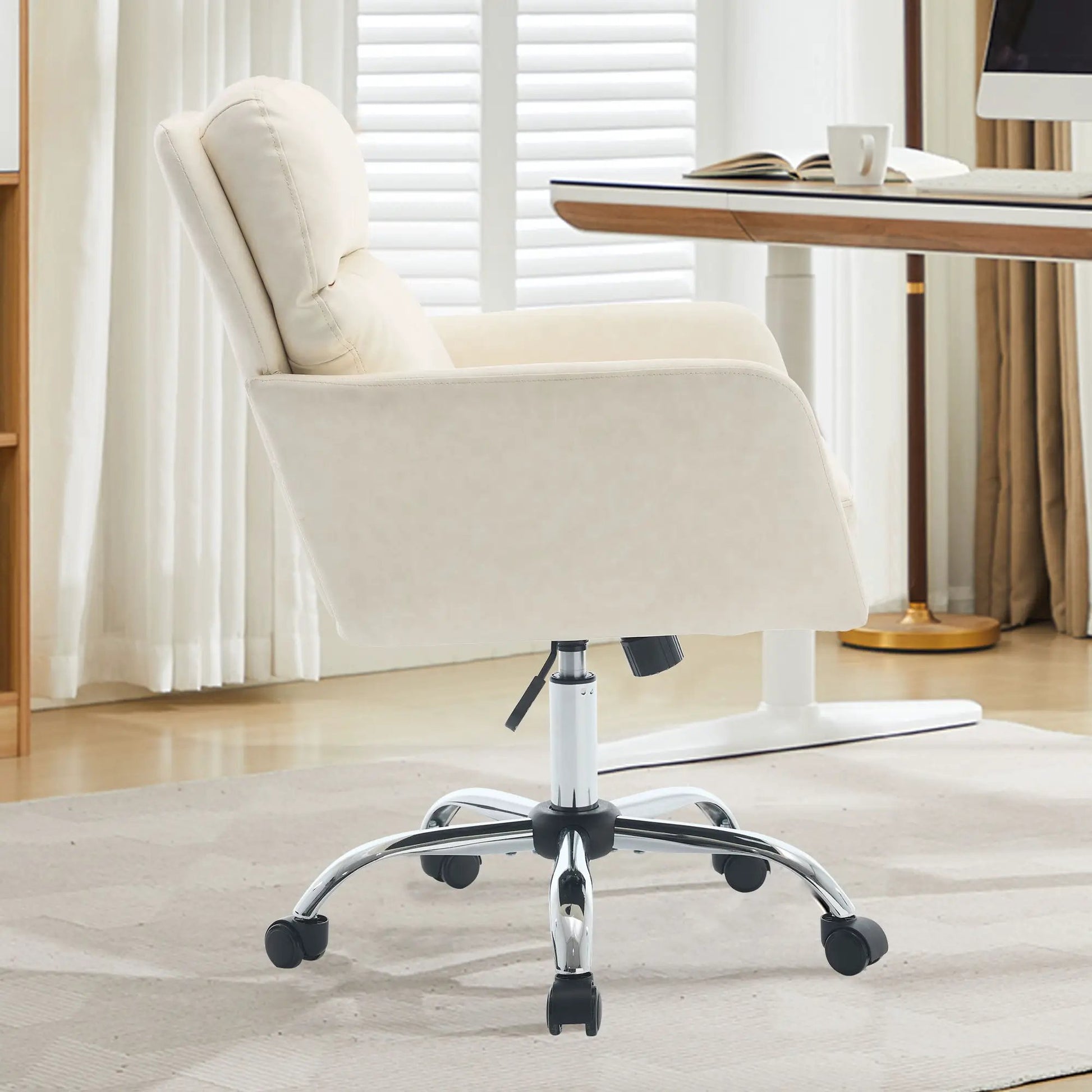 Office chair with beige upholstery, adjustable height, swivel base, Unique Piece Furniture on Tampa Home & Garden Store
