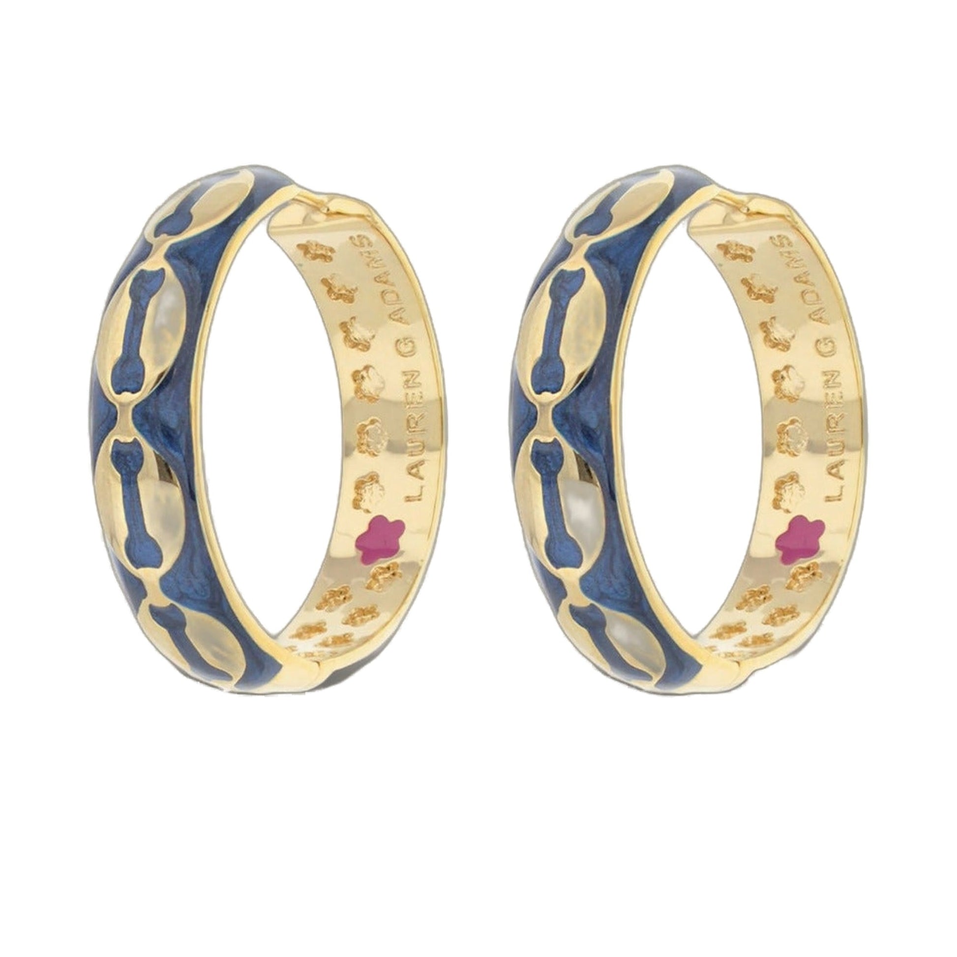 Laguna Links earrings blue enamel with gold-tone edges by Lauren G Adams on Tampa Home & Garden Store