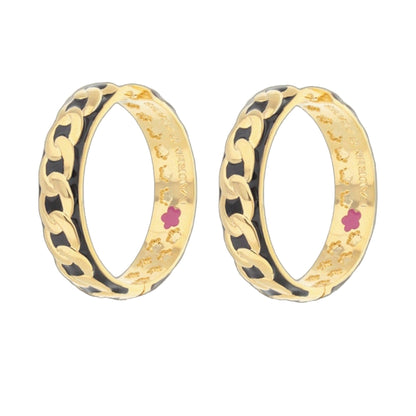 Laguna Links Earrings pair in gold with black enamel chain-link detail by Lauren G Adams on Tampa Home & Garden Store
