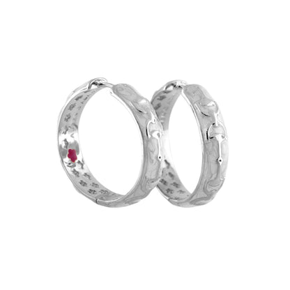 Lauren G Adams Equestrian Stirrup Earrings, silver hoop pair with embossed stirrup motif on Tampa Home & Garden Store