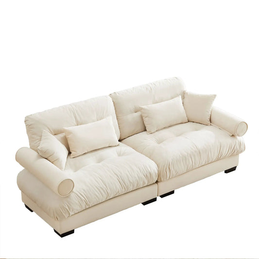 Modern oversized cream sofa with plush cushions stationary by Unique Piece Furniture on Tampa Home & Garden Store