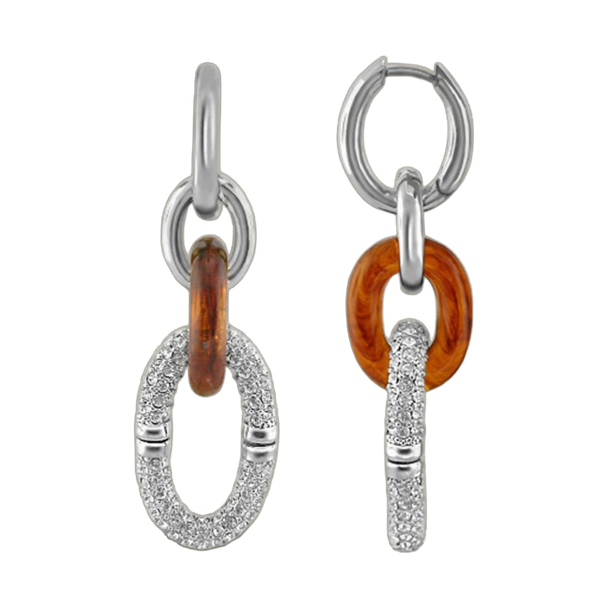 Statement earrings, Players Club Collection, silver hoops with tortoiseshell accents on Tampa Home & Garden Store
