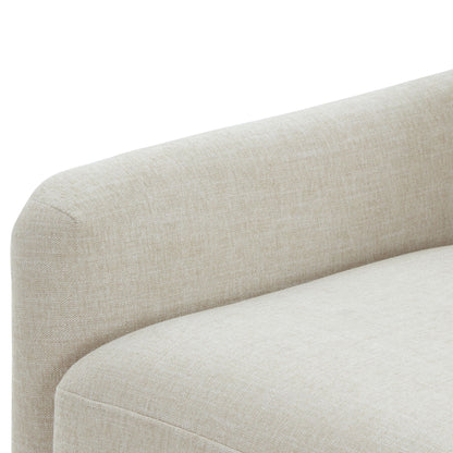Swivel Accent Chair beige woven fabric upholstery close-up of curved seat edge on Tampa Home & Garden Store
