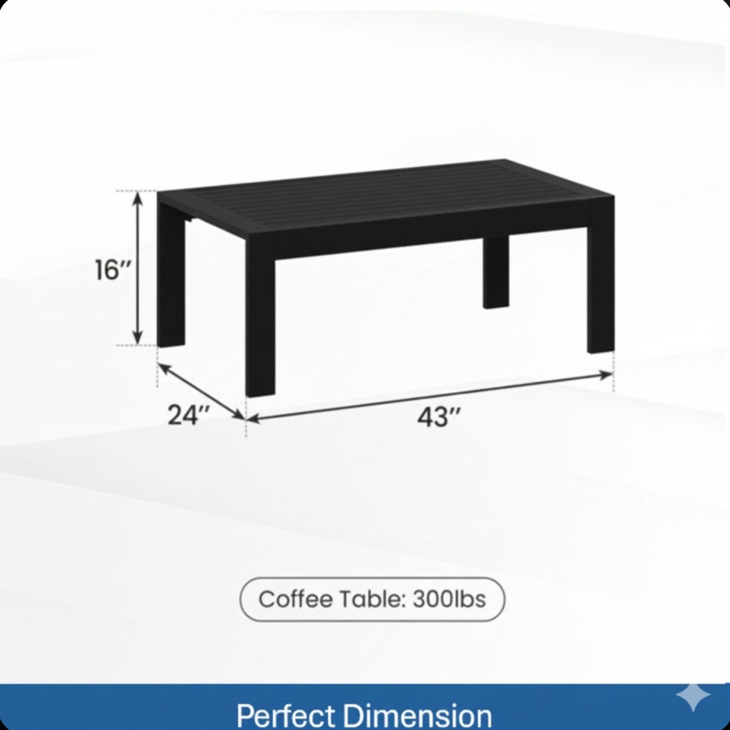All Weather Outdoor Coffee Table and Wood Top