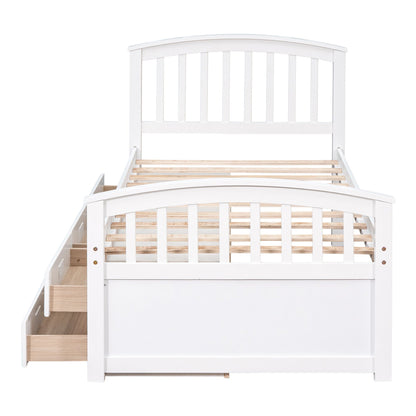 Platform storage bed solid wood in white with six built-in drawers by HouseOfZazla on Tampa Home & Garden Store