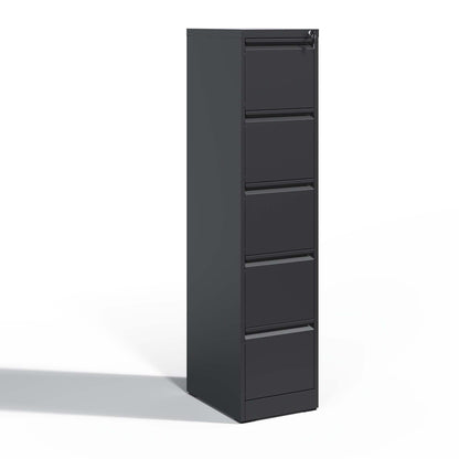 HouseOfZazla steel vertical filing cabinet with lock in black finish on Tampa Home & Garden Store