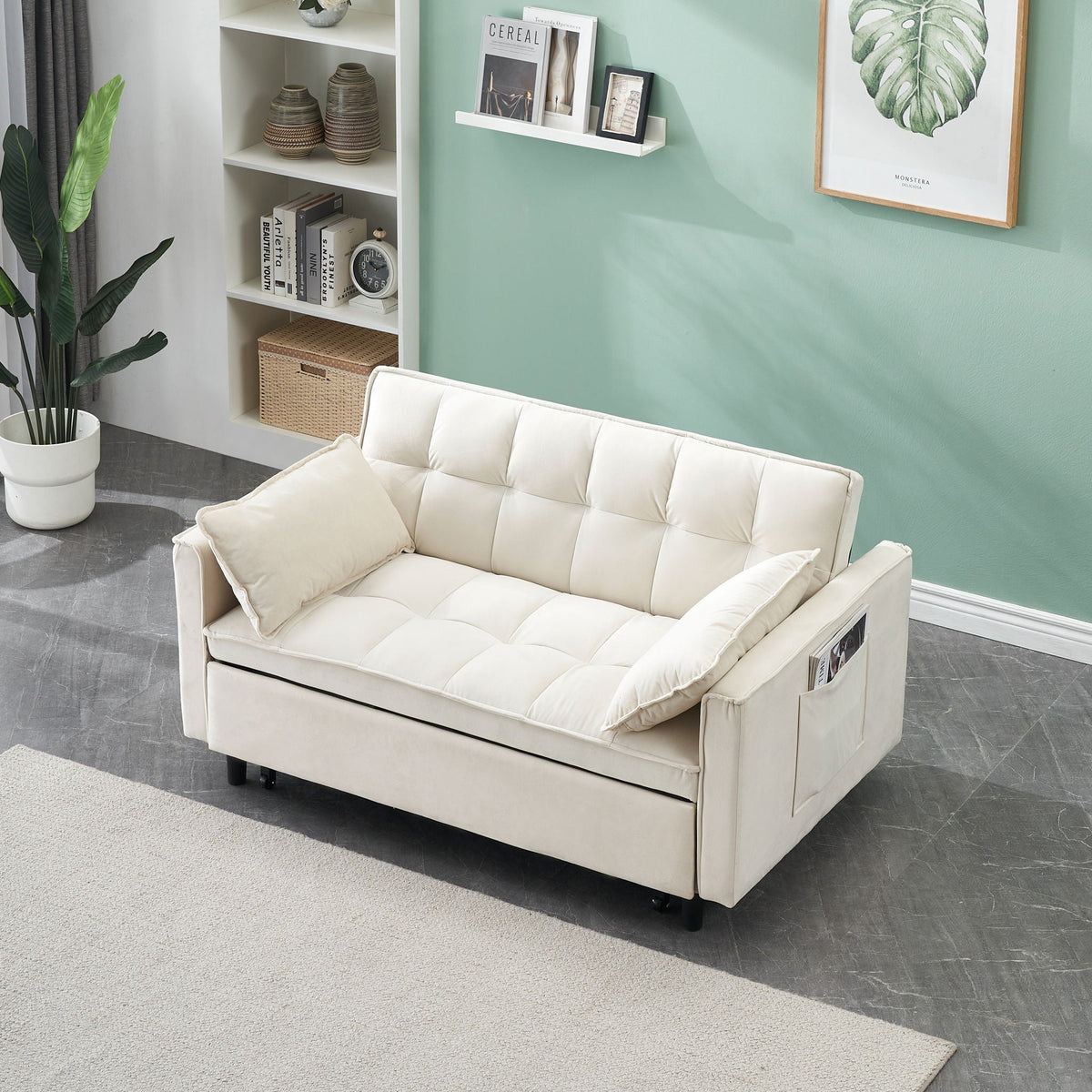 Large 3 In 1 Sofa Bed and Velvet Living Room