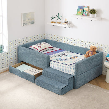 Safe Kids Bed With Guardrails and Storage