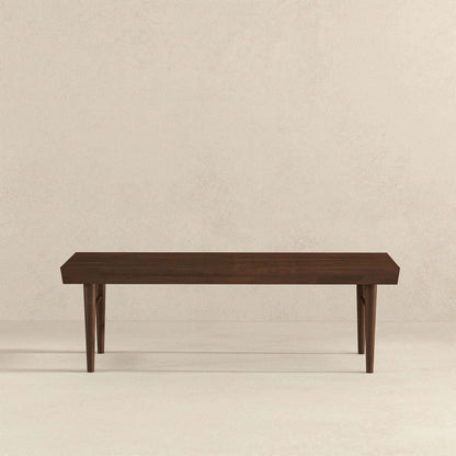 Dark Brown Wood Accent Bench Mia with solid wood frame, HouseOfZazla accent bench on Tampa Home & Garden Store