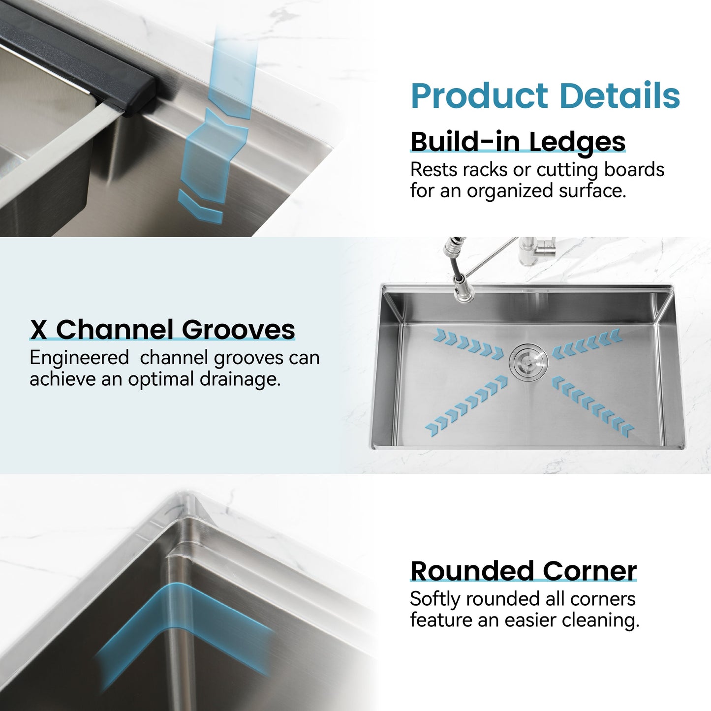 Undermount Stainless Steel Single Kitchen Sink