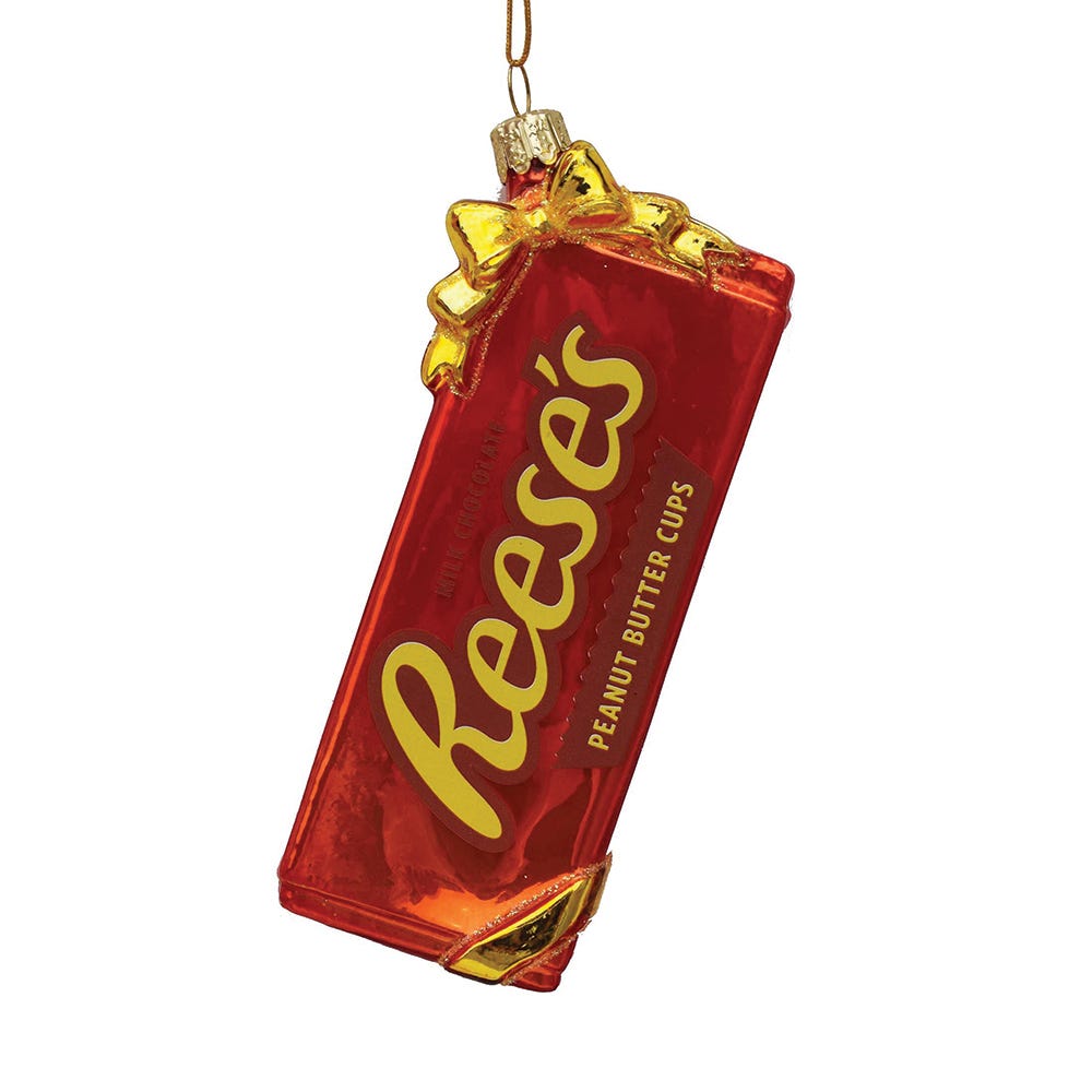 Adorno de tazas de mantequilla de maní de Reese's de vidrio