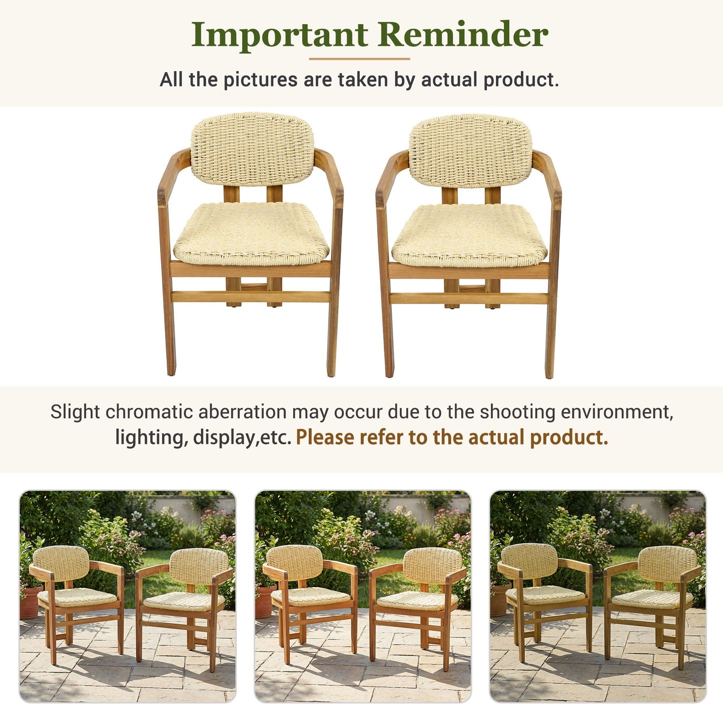 Outdoor Accent Armchairs For Patio 2-pack in natural teak with woven wicker seats HouseOfZazla on Tampa Home & Garden Store
