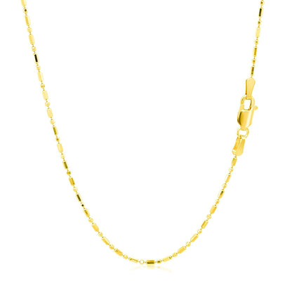 14k Yellow Gold Diamond-Cut Alternating Bead Chain Necklace 1.2mm Bids.com on Tampa Home & Garden Store