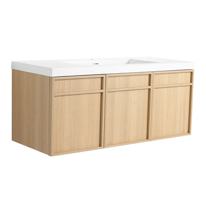 Wall-Mounted Vanity with Resin Sink Doors