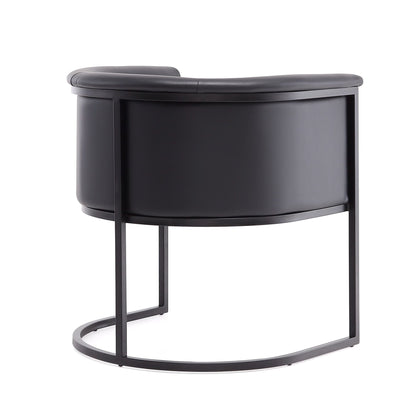 Cosmopolitan Dining Chair with Geometric Metal Frame in black cushion, HouseOfZazla on Tampa Home & Garden Store