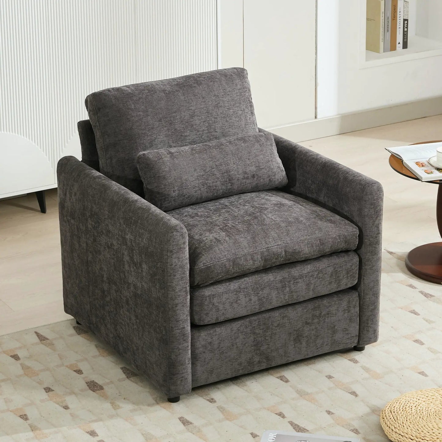 Cozy Upholstered Cushion Armchair for Living Room