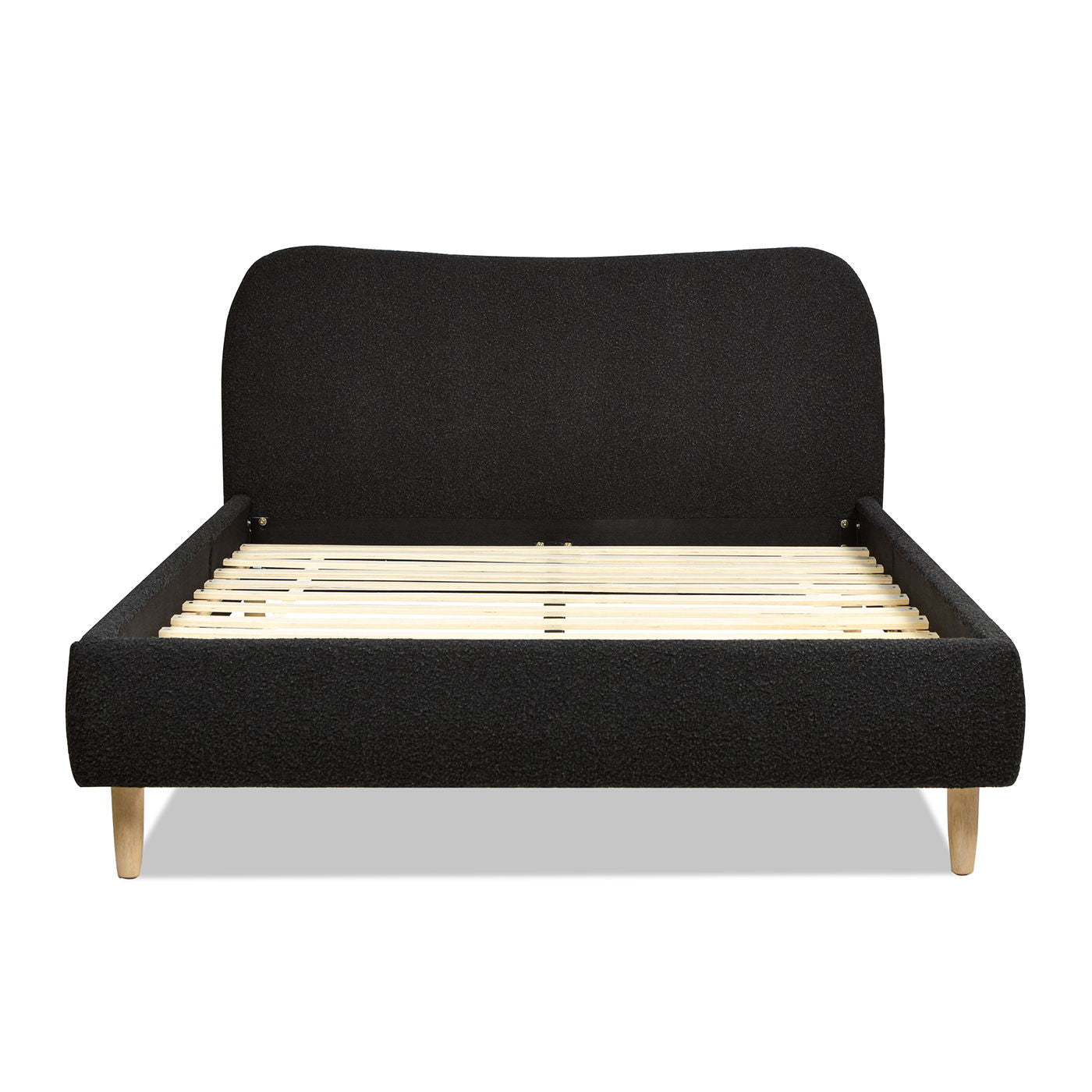 Curved Headboard and Upholstered Platform Bed