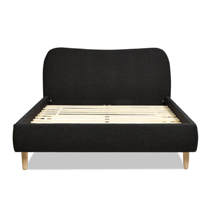 Curved Headboard and Upholstered Platform Bed
