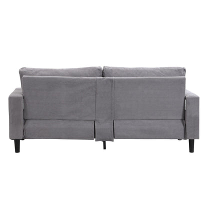 Modern Upholstered Three Seater Sofa and Pillows