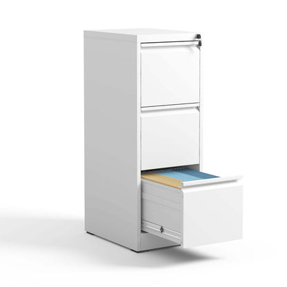 White steel vertical file cabinet with lock by HouseOfZazla, 4-drawer with hanging rails on Tampa Home & Garden Store