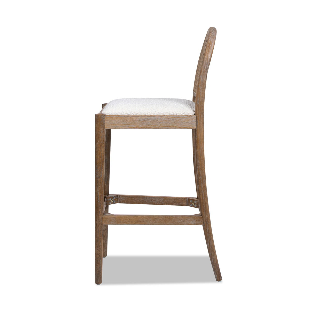 Curved Back Cane Bar Stool wood frame with light upholstered seat HouseOfZazla on Tampa Home & Garden Store
