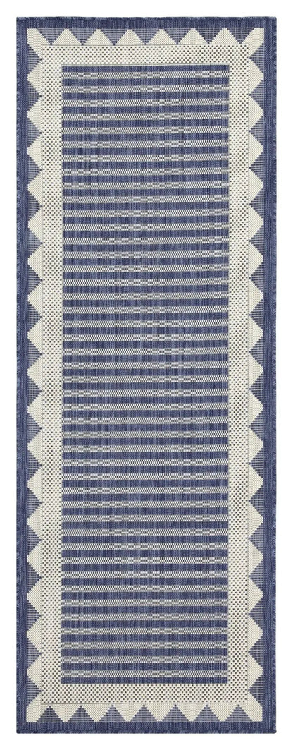Sunshine runner rug 2 ft 7 in x 7 ft 3 in polypropylene navy border on Tampa Home & Garden Store