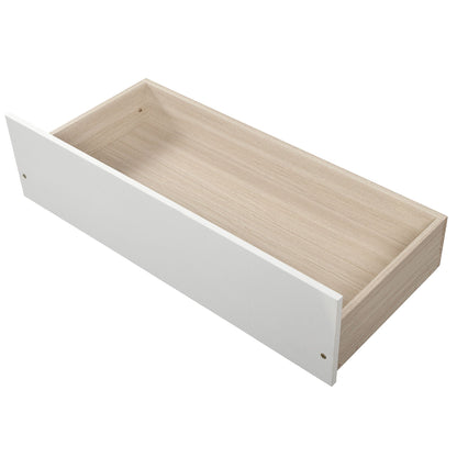 Bunk Bed With Staircase storage drawer, white exterior and light oak interior on Tampa Home & Garden Store